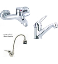 ARÇE Mix Spiralli Evye  Sabit Lavabo Ve Banyo Bataryası