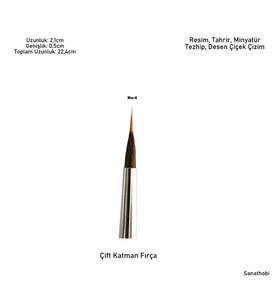 Çift katman fırça no:4, sulu boya, akrilik, gouache, yağlı boya, çini seramik, tahrir, çizim-1 Ad