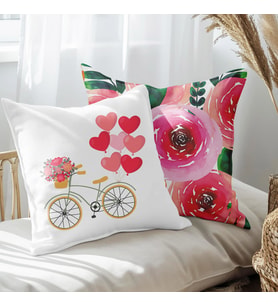 eJOYA Yaz Aşkı Tasarımlı 2'li Yastık İçi Ve Kırlent Kılıfı 45cm 113505