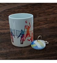 Dönen Voleybol Figürlü Voleybol Baskılı Kupa