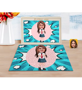 BK Gift Kişiye Özel Kız Çocuk Karikatürlü 1000 Parça Profesyonel Puzzle-6