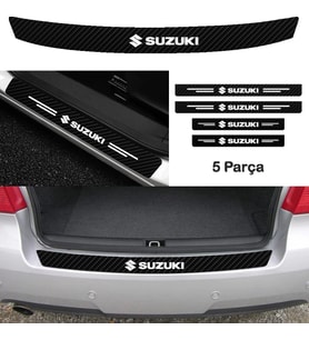 Suzuki Splash İçin Uyumlu Aksesuar Oto Bağaj Ve Kapı Eşiği Sticker Set Karbon