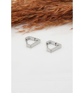 Kadın Çelik Basic Geometrik 1.5cm Üçgen Moldel Klipsli Küpe