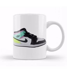 Jordan 1 Mid Pastel Black Toe Kupa Bardak Porselen