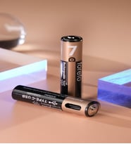 USB Type-C Şarjlı AAA Pil 1.5V 1000+ Kez Şarj Edilebilir Lityum Pil Kalem Pil (2’li Paket) (Siyah)