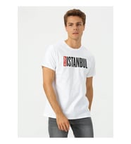 Levis Erkek Bisiklet Yaka Basklı İstanbul T-Shirt A7747-0000 (Turuncu)