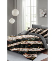 Çift Kişilik Nevresim Takımı Sık Dokuma Pamuk Saten 3d Özel Tasarım Zebra Marble