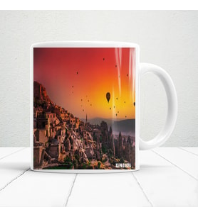 KAPADOKYA 2 BASKILI KUPA BARDAK