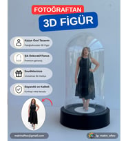 Fanus İçinde Kişiye Özel 3D Tek Kişilik Figür (10cm)