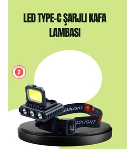 800 Lumen Çok Fonksiyonlu LED Kafa Lambası Type C Şarjlı