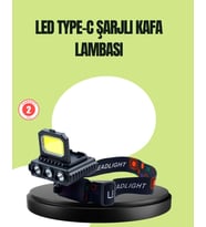 800 Lumen Çok Fonksiyonlu LED Kafa Lambası Type C Şarjlı