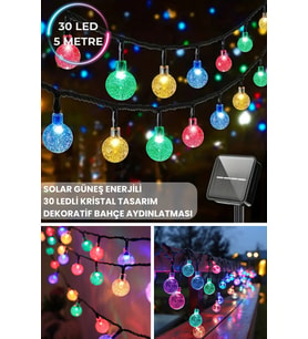 30 Top Ledli Solar Kristal Bahçe Dekorasyon Aydınlatma RGB Işık Güneş Enerjili
