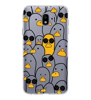 Samsung Galaxy J4 Kapak Duck Tasarımlı Şeffaf Silikon Kılıf
