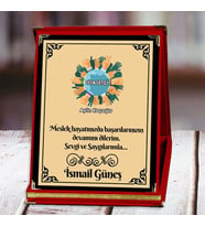 Siyasetçi Baskılı Plaket (1. Tasarım)  Kişiye Özel (Kırmızı)