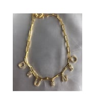 Kadın Altın 925 Ayar Gümüş Halka Harfli Bileklik (Gold)