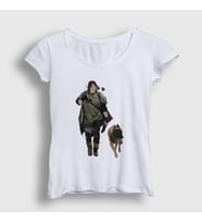 Presmono Kadın Beyaz Daryl Dixon V3 The Walking Dead T-Shirt 520899tt (Beyaz)