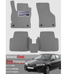 RENAULT MEGANE 2 HATCHBACK (2002-2008) Uyumlu EVA Paspas Tam Set–Oto Paspas,Araca Özel