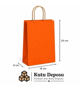 18x24x8 cm Kraft Turuncu Poşet (25 ADET)