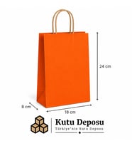 18x24x8 cm Kraft Turuncu Poşet (25 ADET)