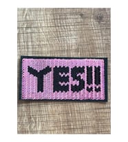 11X6 CM PUL PAYETLİ TASARIM PEMBE YESS  ÜTÜ İLE YAPIŞIR APLİKE ARMA YAMA
