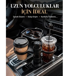 Northcity Çift İçecekli Tepsili Ayarlanabilir Araç Bardaklık Aparatı