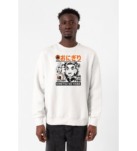 Demon Slayer Anime Super Yummy Beyaz Erkek 2ip Sweatshirt