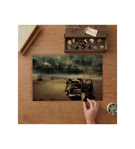Terk Edilmiş Araba Tasarımı 240 parça Ahşap Puzzle Ahşap Kutuda MP00031