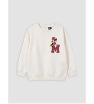 LC WAIKIKI Ekru Minnie Mouse Baskılı Kız Çocuk Sweatshirt