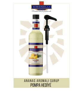 Kahve ve Kokteyl Şurubu Ananas Aromalı 70 CL + POMPA Simonelli