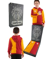 Galatasaray Orijinal Metin Oktay Kapüşonlu Çocuk Sweat Kişiye Özel Ahşap Kutulu (Sarı-Kırmızı)