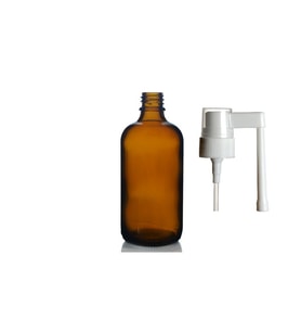 100ml kahverengi ağız spreyi başlıklı cam şişe,12 adet, ağız spreyi şiesi, cam şişe, medikal şişe