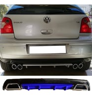 Vw Polo Mk4 Mavi Difüzör Çiftli Kare Egzoz Görünümlü D Tip Difizör