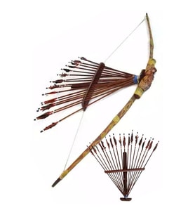 Bambu ve Ahşap Ok Yay Stantlı Duvar Dekoru (Karışık)