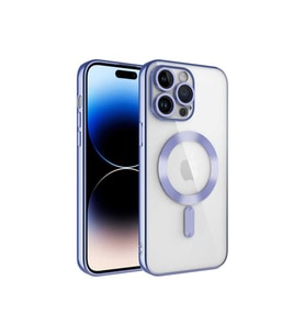 Apple iPhone 14 Pro Max Uyumlu Kılıf Kamera Korumalı M-safe Wireless Şarj Özellikli Zore Demre Kapak (Lila)
