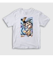 Presmono Unisex Çocuk Beyaz Johnny Joestar Anime Jojo T-Shirt 321519tt