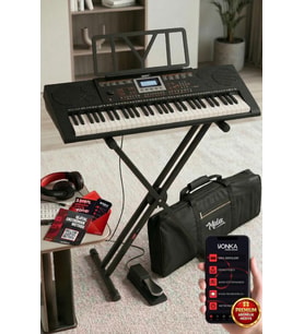 Midex PS-3500KSP Tuş Hassasiyetli 61 Tuşlu Org Sustain Pedallı (Stand Pedal Çanta Kulaklık Notalık Metod)