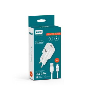 PHIXI PCH211M Micro USB Şarj Cihazı 2.1A Adaptör ve Micro USB Kablo