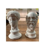 Hermes ve Sokrates 14 Cm Beyaz Biblo Büst Heykel F-027