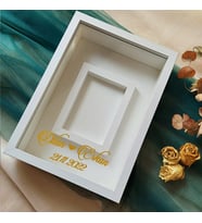 Yeni Model 25x35 Cm Beyaz Yatay  Fotoğraf Alanlı Model Tasarım Gül Kutusu Anı Çerçevesi!(Fotoğraf Hediye)