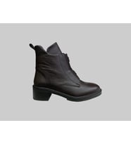 CASTLE BLACK CB-11032-1 KADIN DERİ ÖNÜ LASTİKLİ YANI FERMUARLI BOT KAHVE
