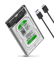 Sata Harddiskler için Mavi LED Göstergeli Sata Harddisk Dönüştürücü Kutusu (3 TB'a Kadar Destek) (Siyah)
