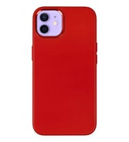 Newface Apple iPhone 12 Kılıf Asya Deri Silikon - Kırmızı