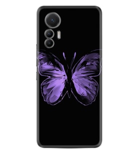 Xiaomi 12 Lite Kılıf Resimli Desenli Silikon Platinium Series Black Butterfly 1879