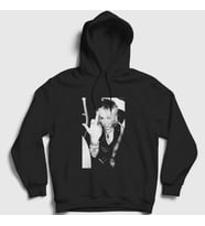 Presmono Unisex Beyaz Flip Miley Cyrus Kapüşonlu Sweatshirt 400357tt (Siyah)