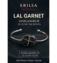 Sertifikalı Doğal Lal Garnet Taşı Gümüş Kaplama Ayarlanabilir Bileklik – Tutku ve Enerji (Çok Renkli)