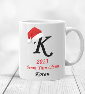 Yılbaşı Kişiye İsme Özel Kupa Bardak (Beyaz - Beyaz)