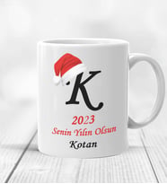 Yılbaşı Kişiye İsme Özel Kupa Bardak (Beyaz - Beyaz)