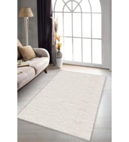 Krem Sade Desensiz Kaymaz Tabanlı Dekoratif Halı KRM055 - 100 x 160 cm