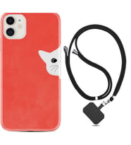 Apple iPhone 11 12 13 Mini Kılıf Boyun Askılı Silikon Kedoş 1735