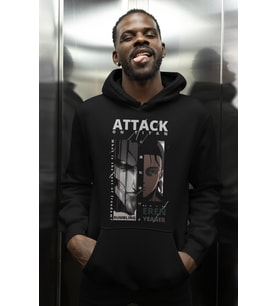 Eren Yeager Attack On Titan Baskılı Unisex Oversize Anime Hoodie